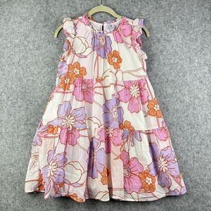 J Marie Mollie Dress Big Girls Size 12 Floral Tiered Flutter Sleeve Lined Cotton